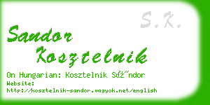 sandor kosztelnik business card